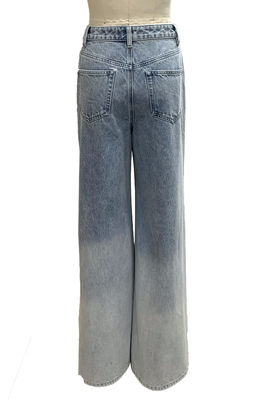 Bagian bawah denim dengan pinggang tinggi untuk siluet yang menyanjung dan trendi