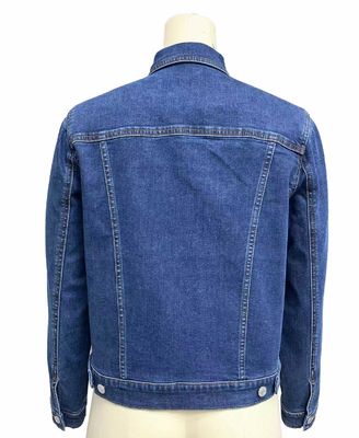 Desain Dark Indigo yang Tak Terlupakan Klasik Fit Kaos Denim Tombol Kebawah Penutupan Depan